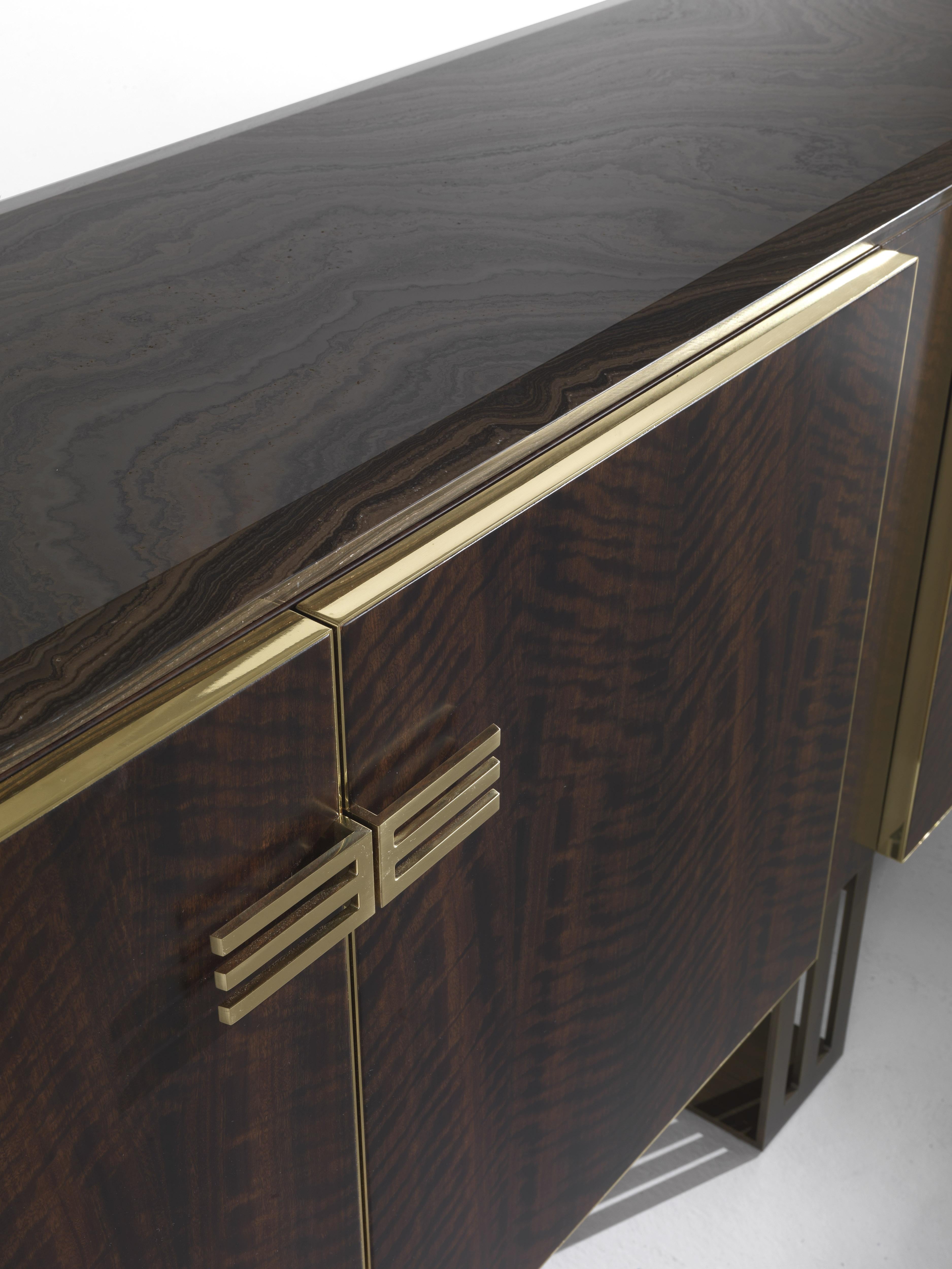 Modern 21st Century Klee Sideboard in Wood with Marble Top by Etro Home Interiors For Sale