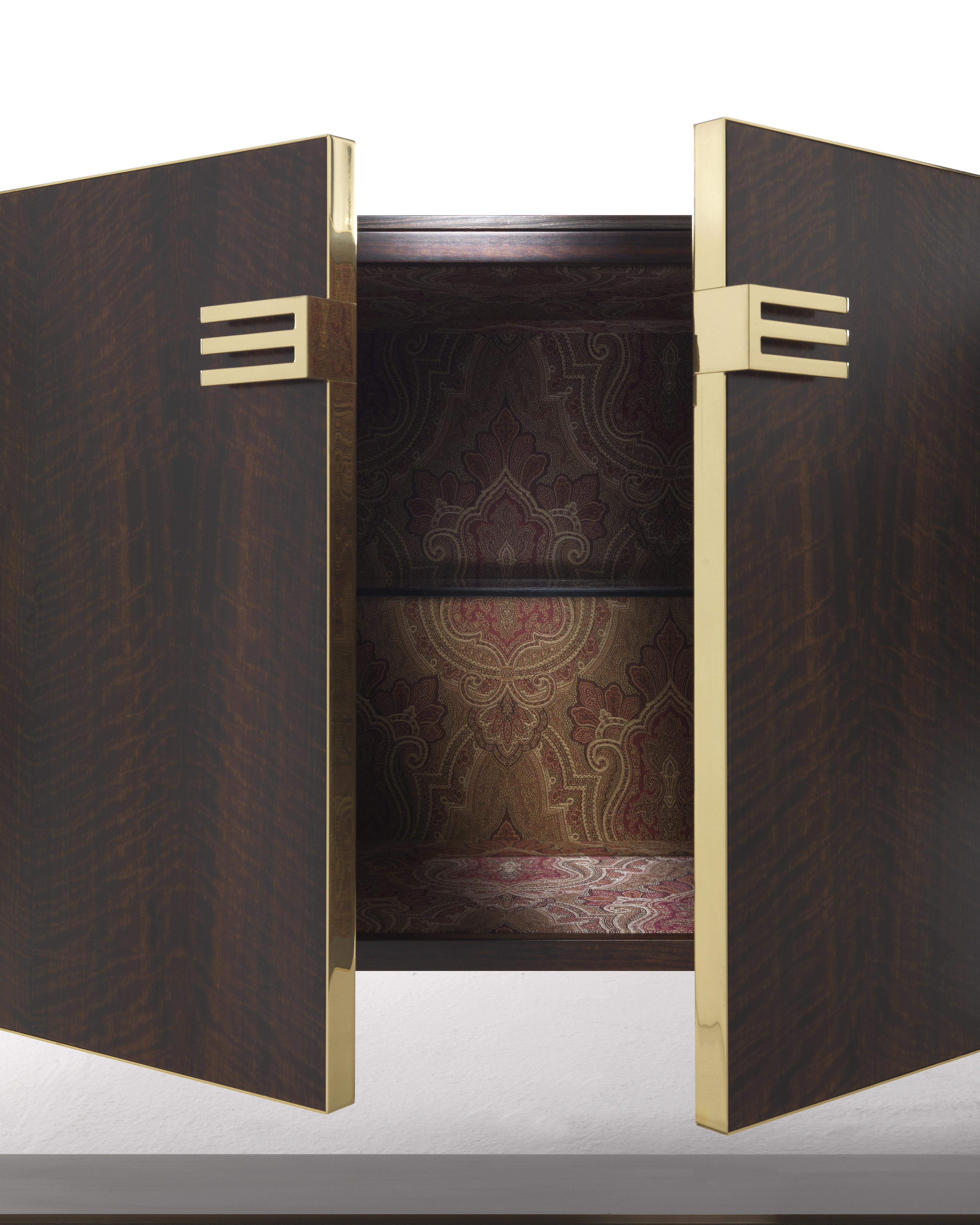 21st Century Klee Sideboard in Wood with Marble Top by Etro Home Interiors In New Condition For Sale In Cantù, Lombardia