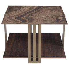 Petite table Klee du 21e siècle en métal, bois et marbre par Etro Home Interiors