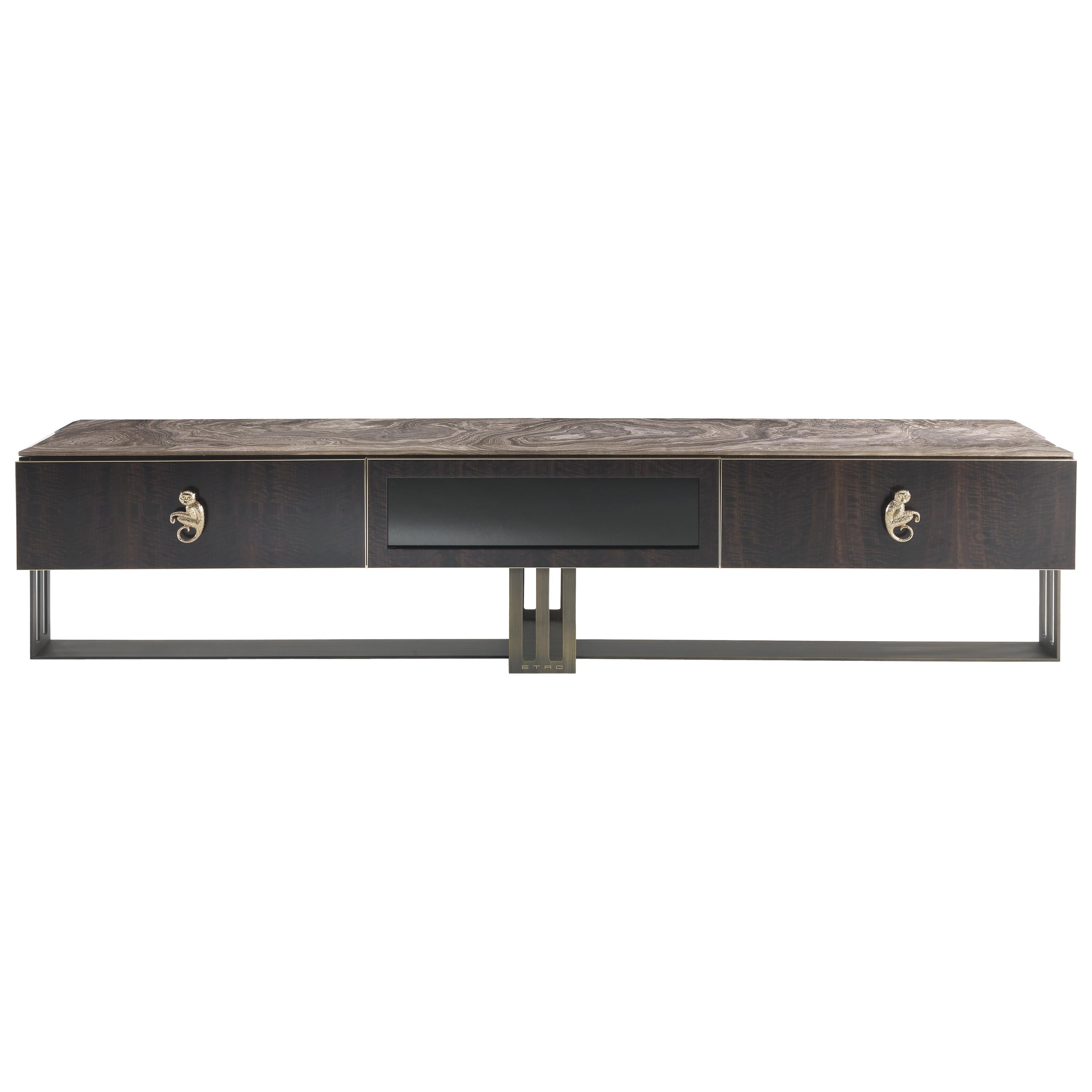 21st Century Klee TV Holder in Wood and Metal by Etro Home Interiors