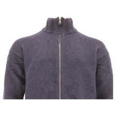 Cardigan lavorato a maglia con cerniera di Etro in cashmere blu navy