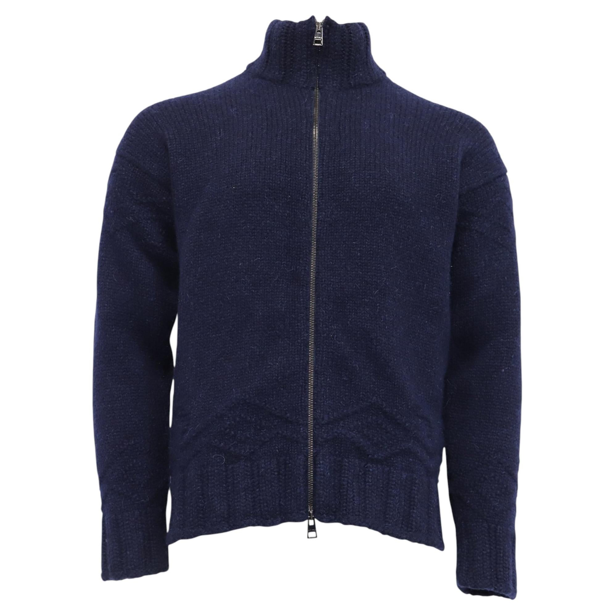 Cardigan en maille à fermeture éclair Etro en cachemire bleu marine