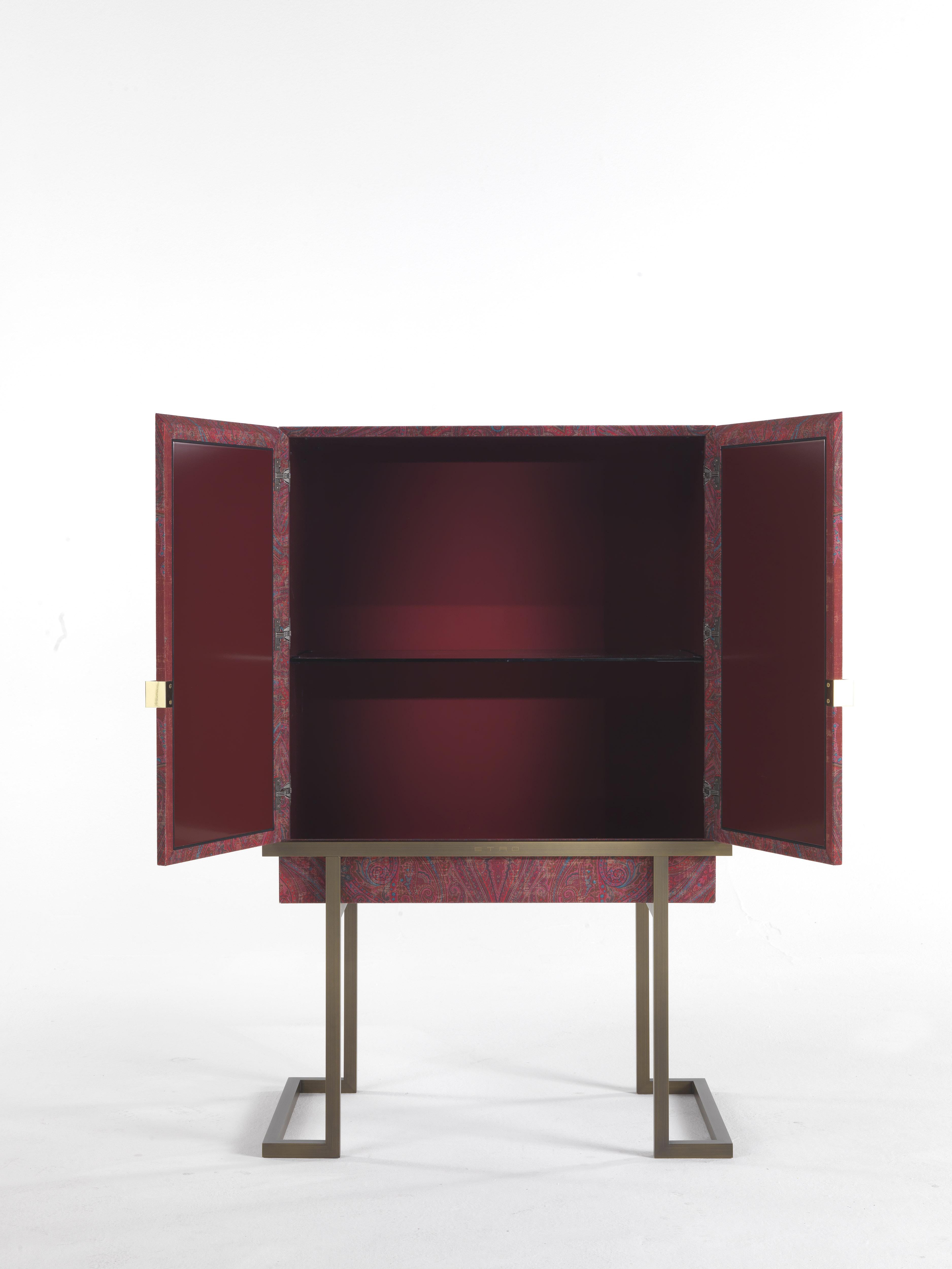 Modern 21st Century Kolkata Cabinet in Fabric and Metal by Etro Home Interiors
