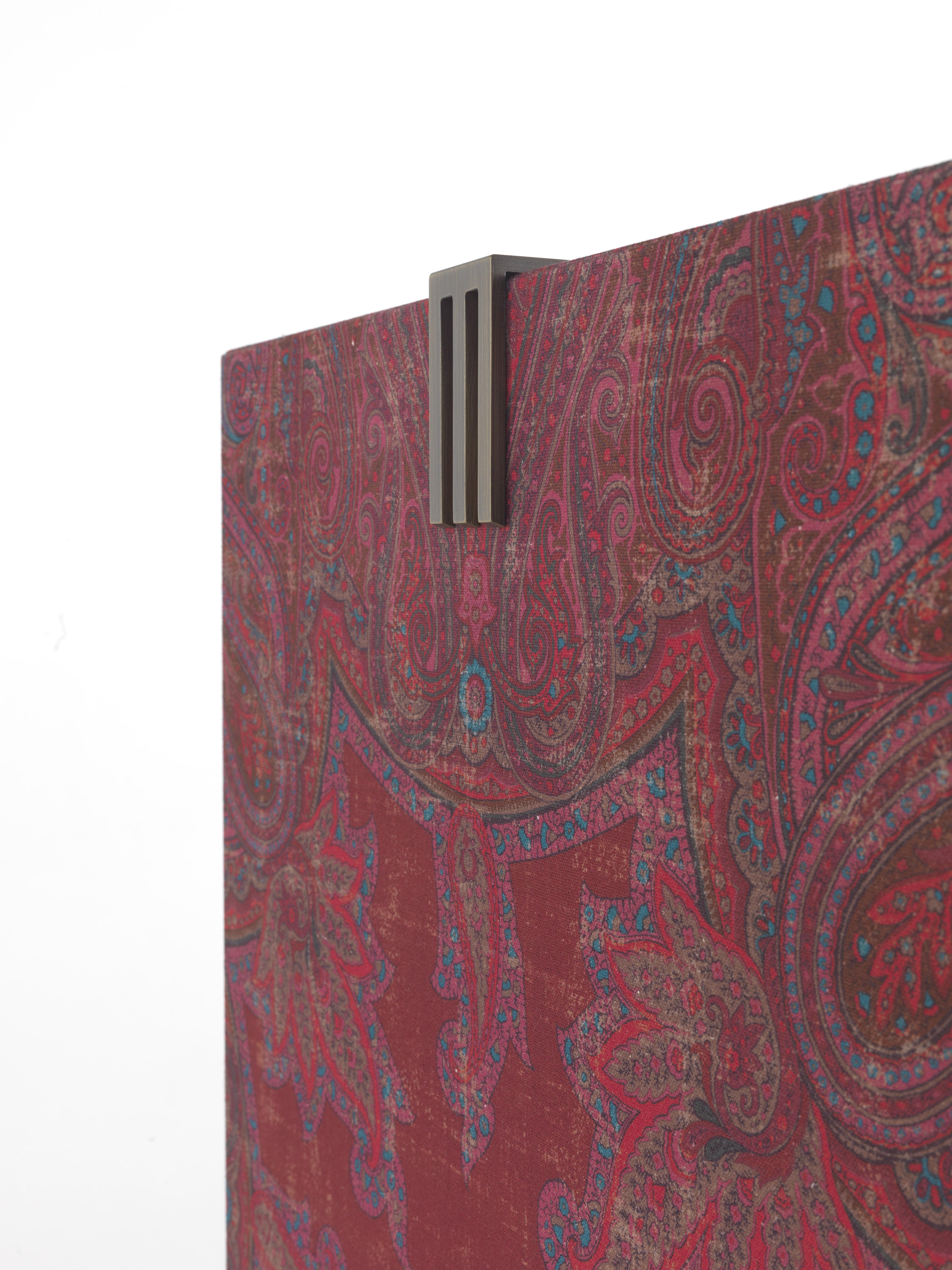 Patinated 21st Century Kolkata Cabinet in Fabric and Metal by Etro Home Interiors