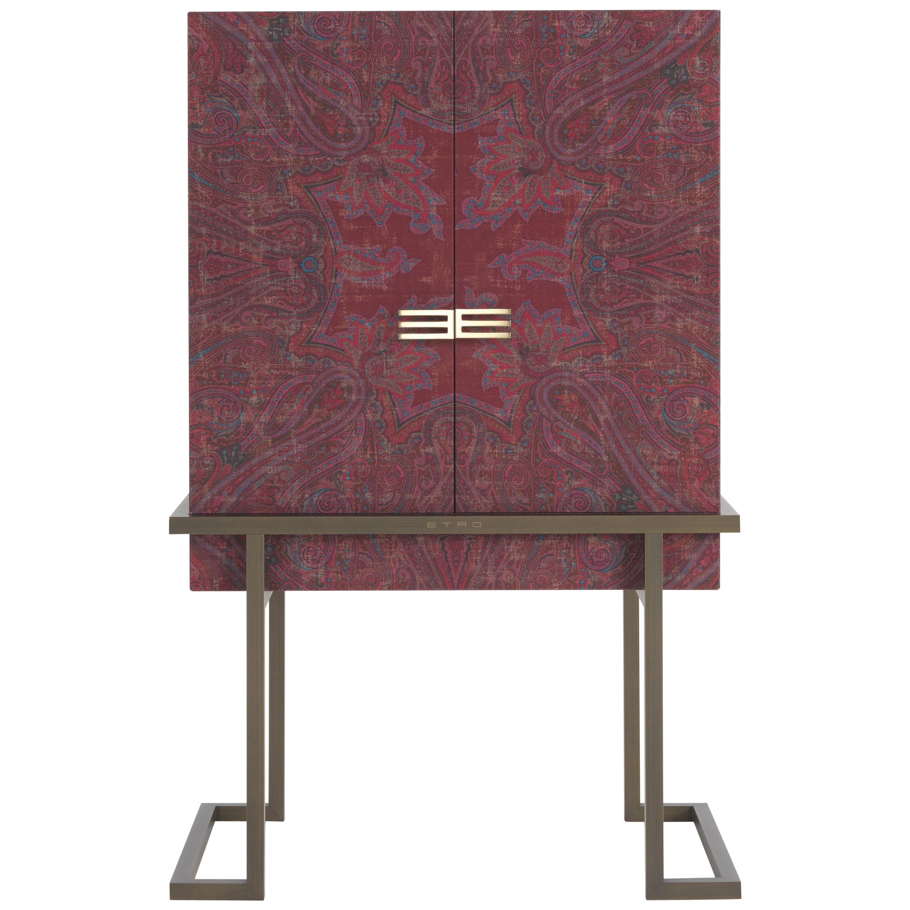 21st Century Kolkata Cabinet in Fabric and Metal by Etro Home Interiors
