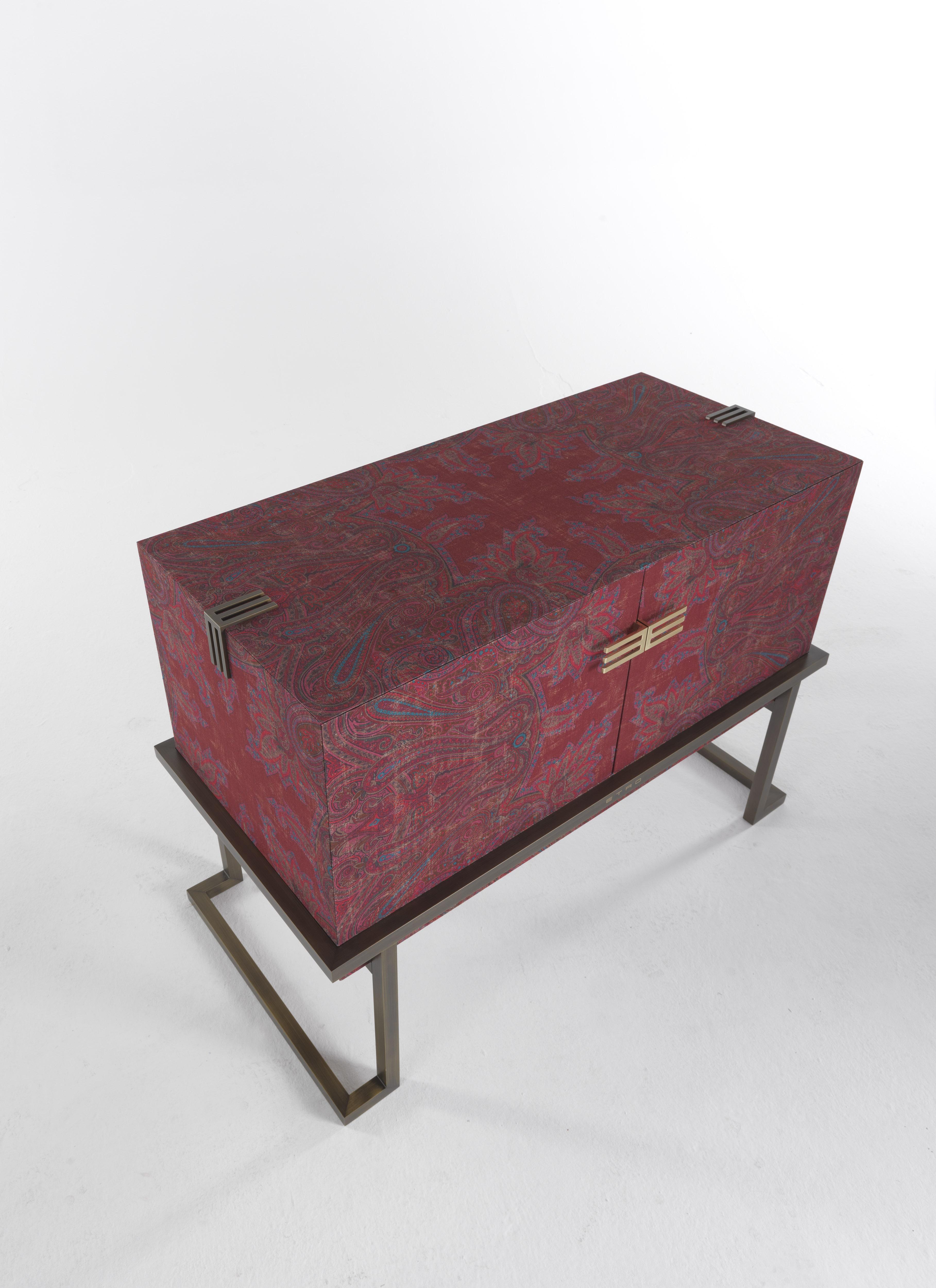 Modern 21st Century Kolkata Sideboard in Wood and Fabric by Etro Home Interiors