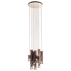 Etro Home Interiors Kyoto 9-Light Chandelier in Clear Bronze Glass