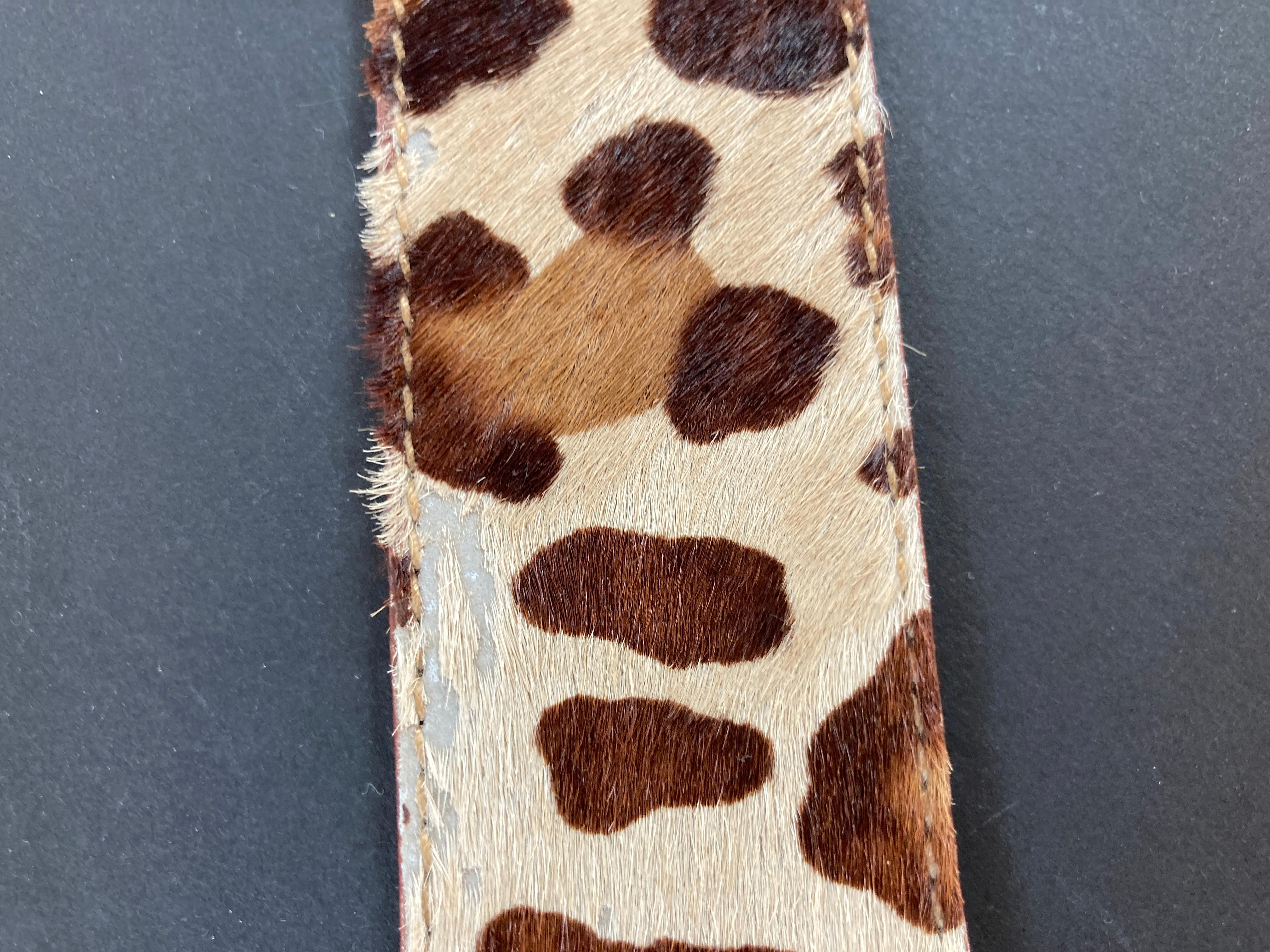 ETRO Ledergürtel mit Leopardenmuster und ikonischer Pegaso-Messingschnalle im Angebot 5