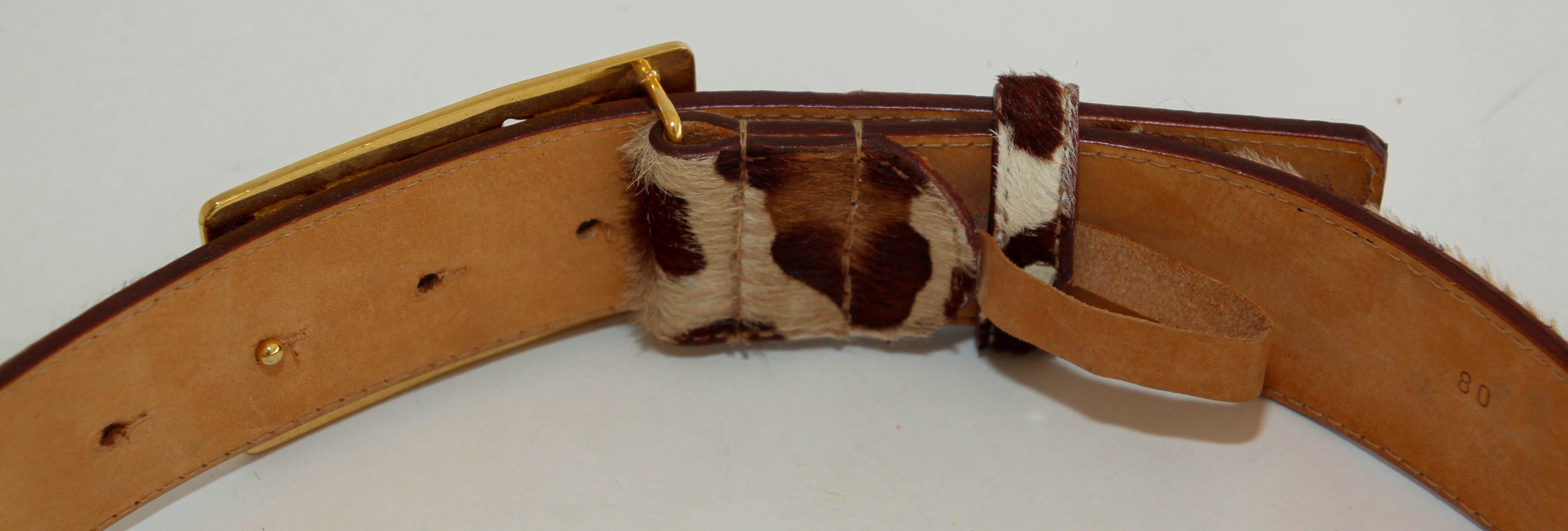ETRO Leopard-Print Leather Belt with the Iconic Pegaso Brass Buckle For Sale 5