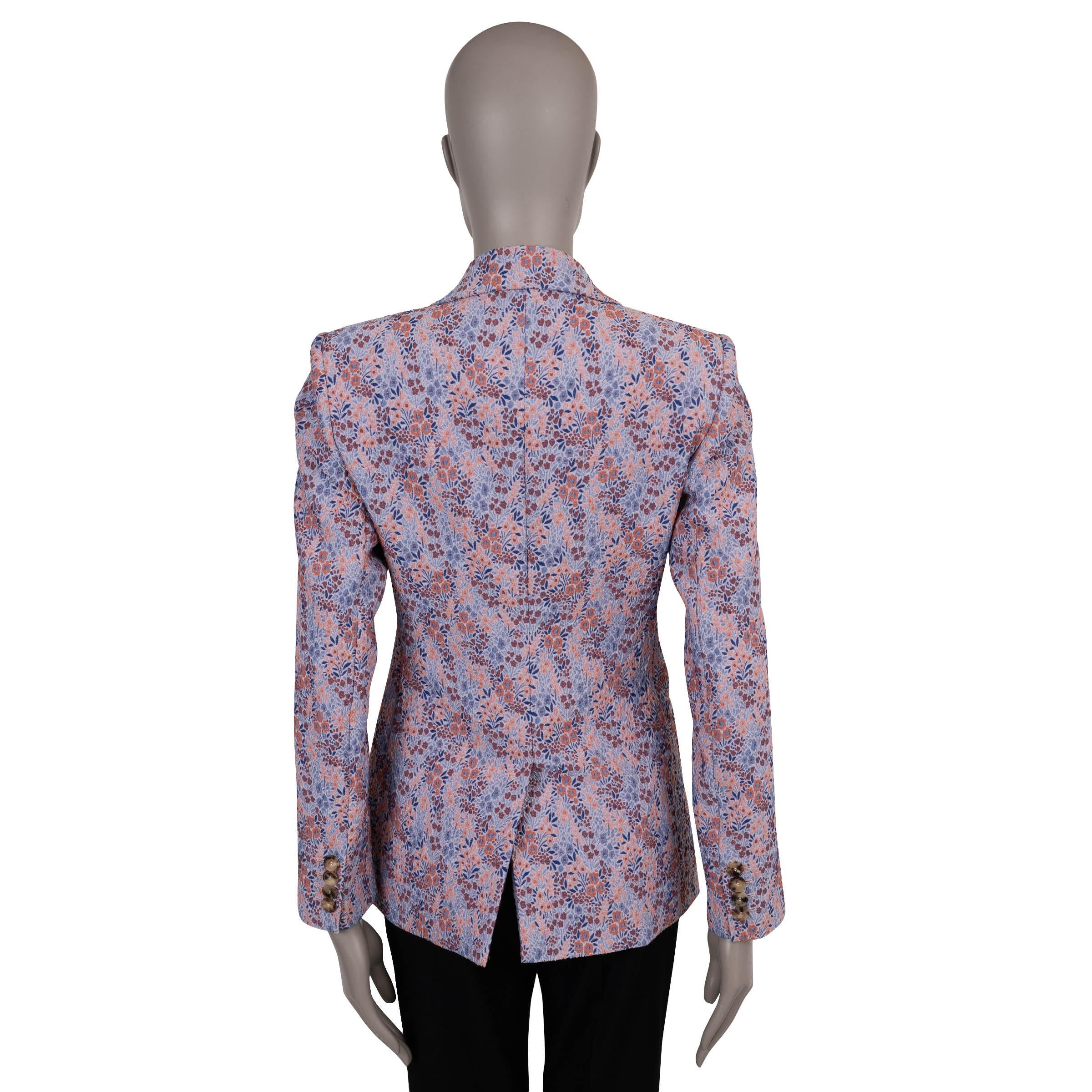 Gray ETRO light blue & pink 2024 MICRO FLORAL JACQUARD Blazer Jacket 40 S For Sale