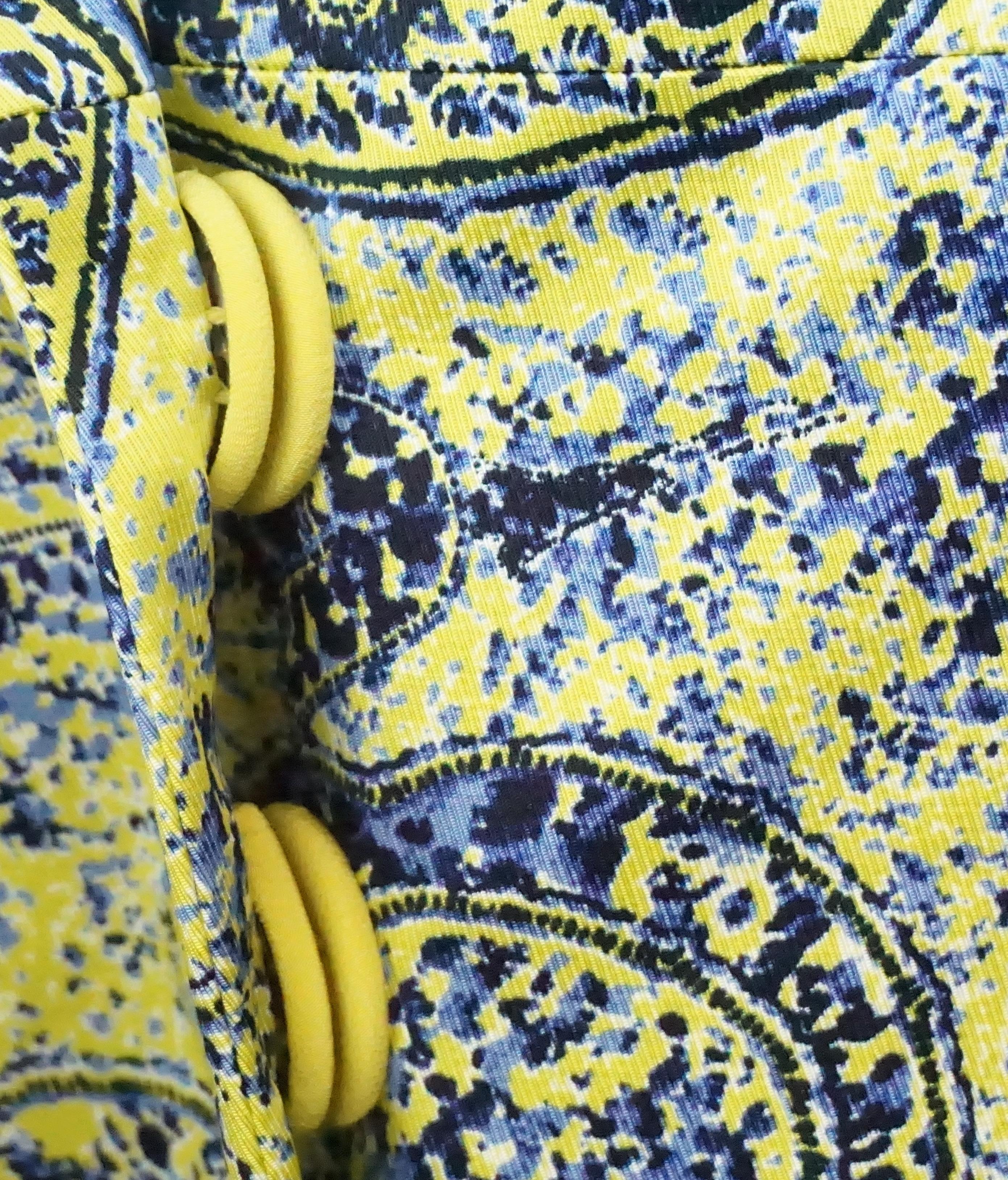 Etro - Veste en soie imprimée vert citron et bleu - 38 Pour femmes en vente