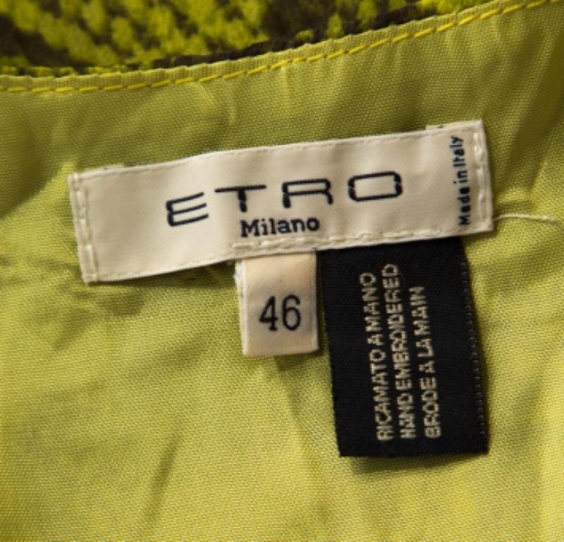 Etro - Top senza maniche in seta con stampa a pelle di serpente verde lime - I.L.A. In condizioni ottime in vendita a Dubai, Al Qouz 2