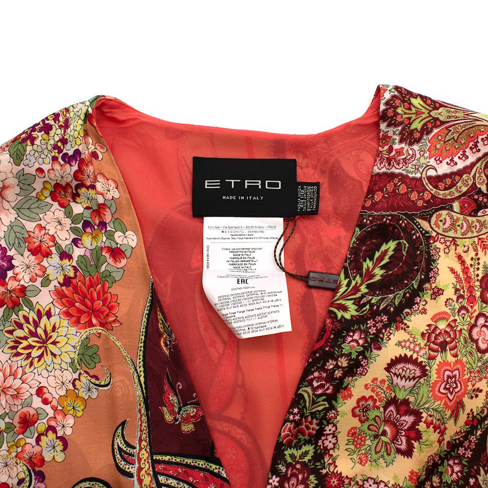  Etro Long Multi-Coloured Paisley Print Jacket/coat - Size Estimated XS In New Condition For Sale In London, GB