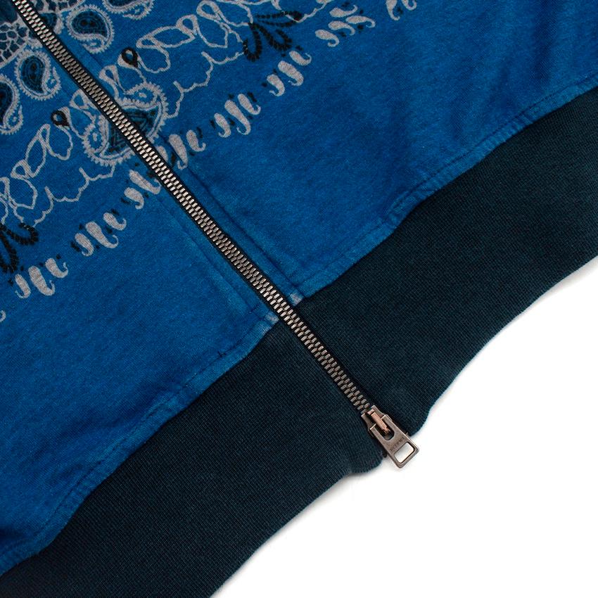 Etro Long Sleeve Blue Paisley Bomber Jacket For Sale 1