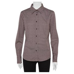 Etro Maroon Cotton Floral Print Full Sleeve Shirt L