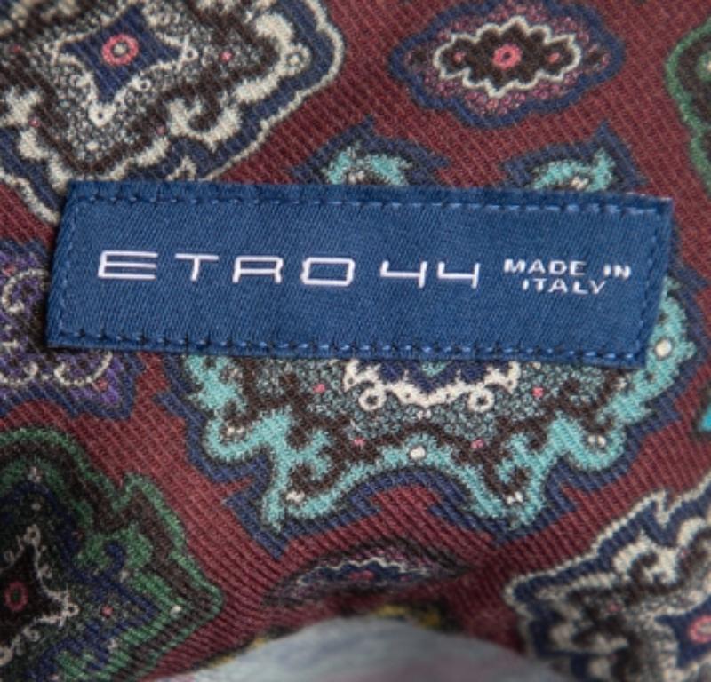 Etro - Camicia con bottoni in misto cotone stampata marrone 3XL 1
