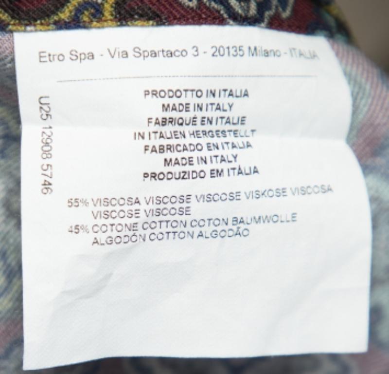 Etro - Camicia con bottoni in misto cotone stampata marrone 3XL 2