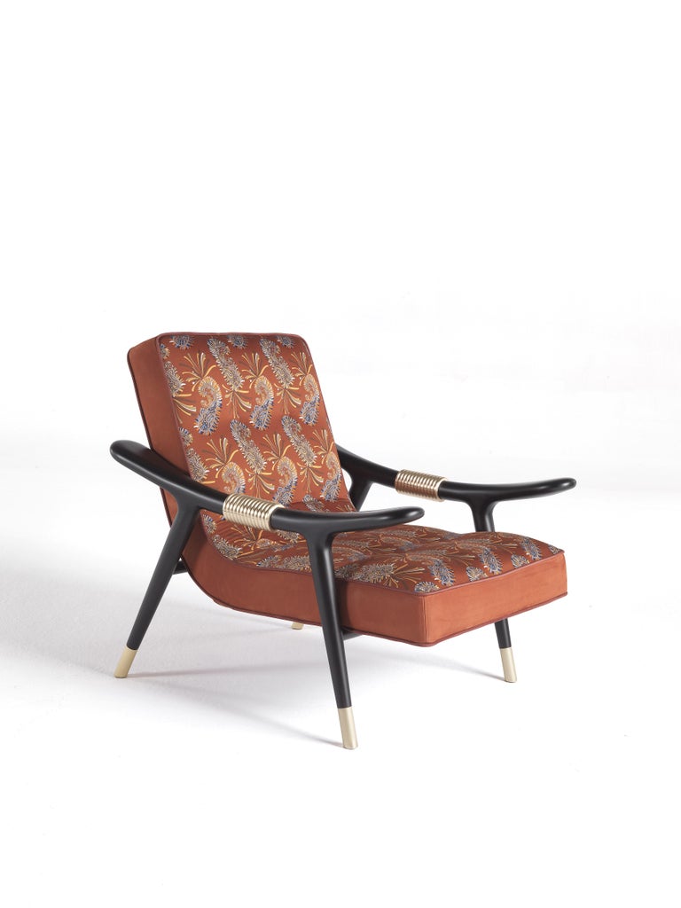 Etro Masai Armchair in Feathered Paisley and Wood For Sale at 1stdibs