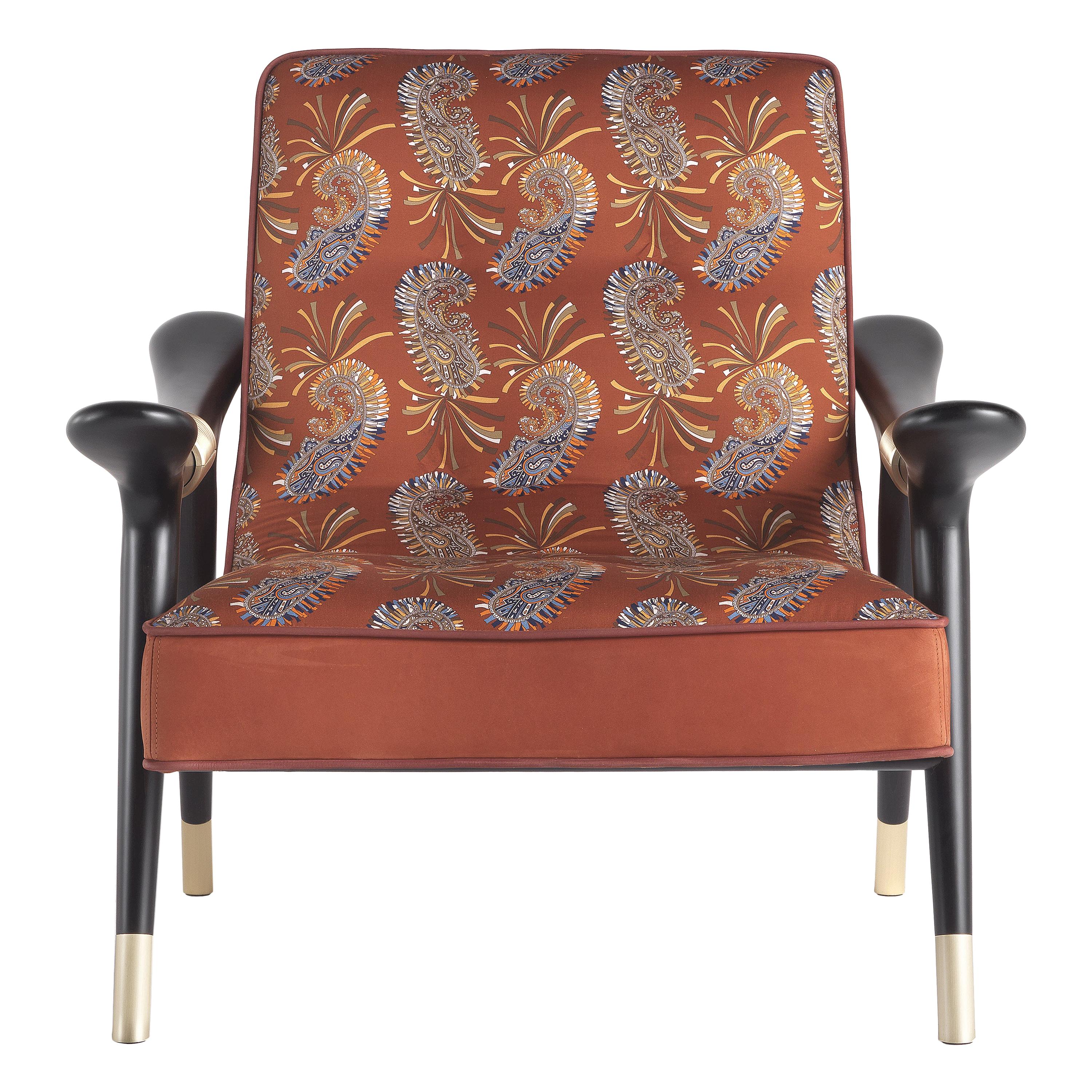 21st Century Masai Armchair in Wodabe Fabric by Etro Home Interiors