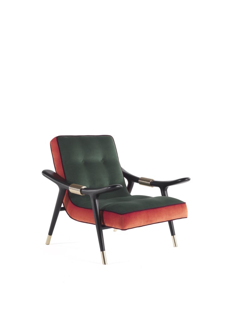 Etro Home Interiors Masai Armchair in Velvet and Wood For Sale at 1stDibs