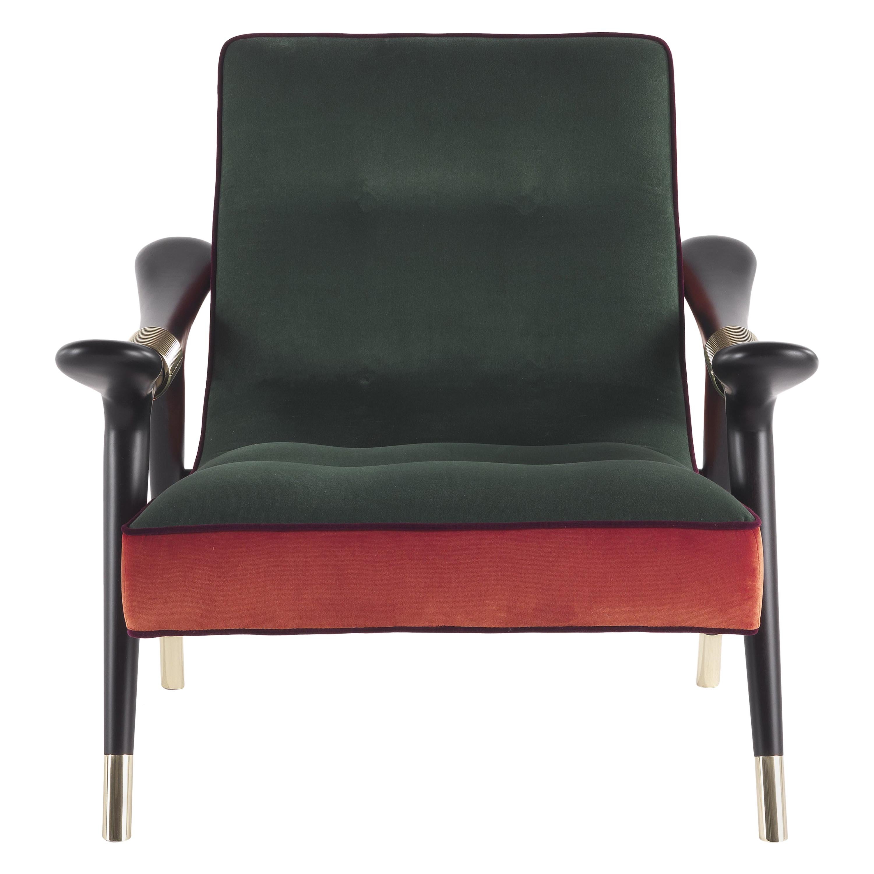 Etro Home Interiors Masai Armchair in Velvet and Wood