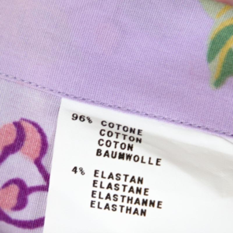 Donna Etro - Camicia aderente in cotone con stampa floreale color malva - L.L.A. in vendita