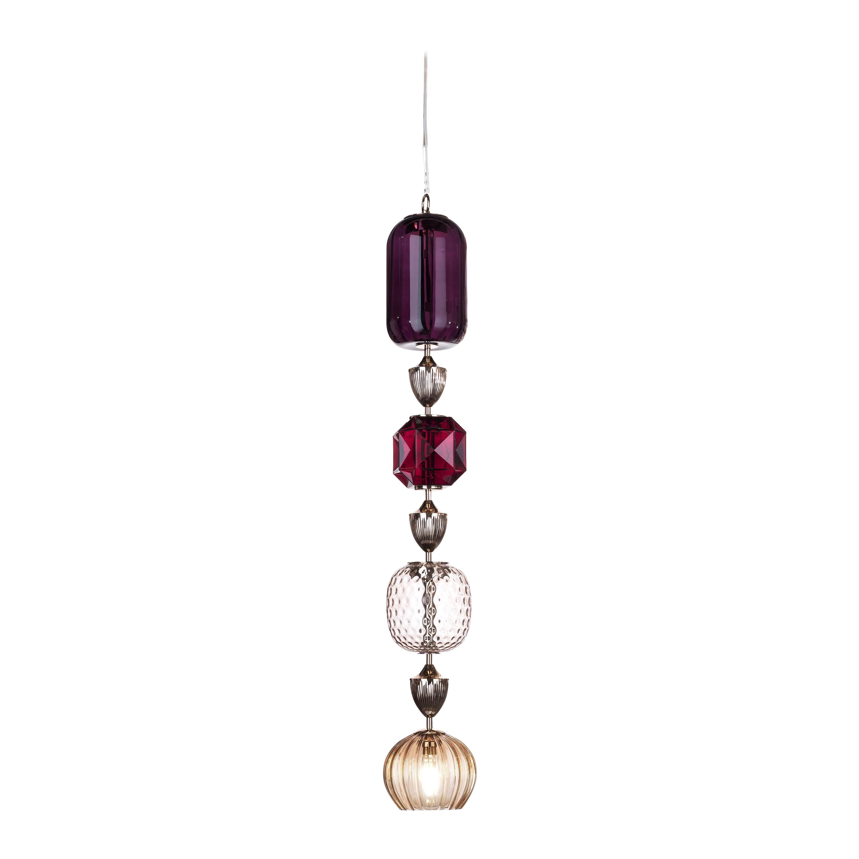 21st Century Mckenzie 4-Light Ceiling Lamp in Glass by Etro Home Interiors
