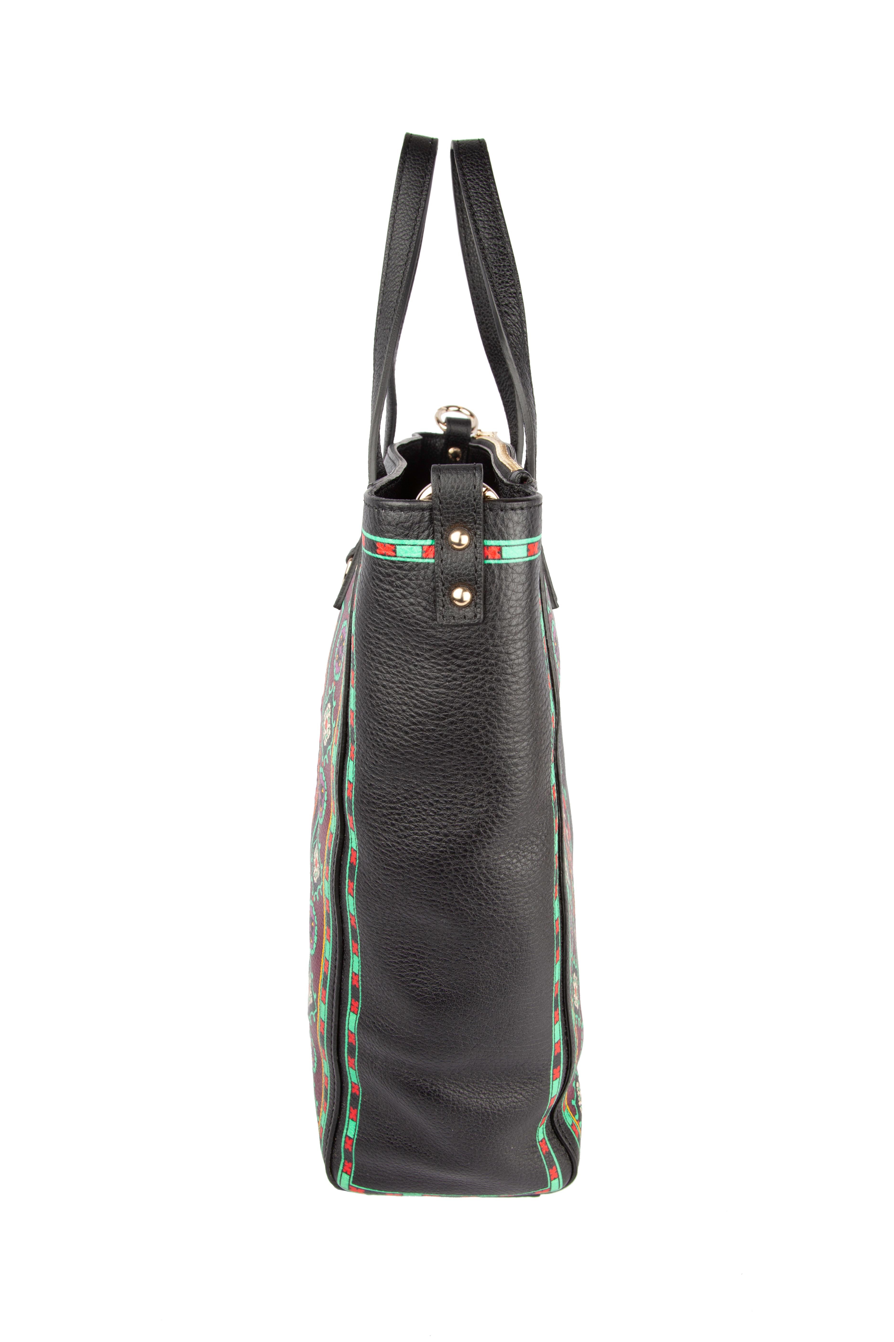 crossbody bag with embroidered strap