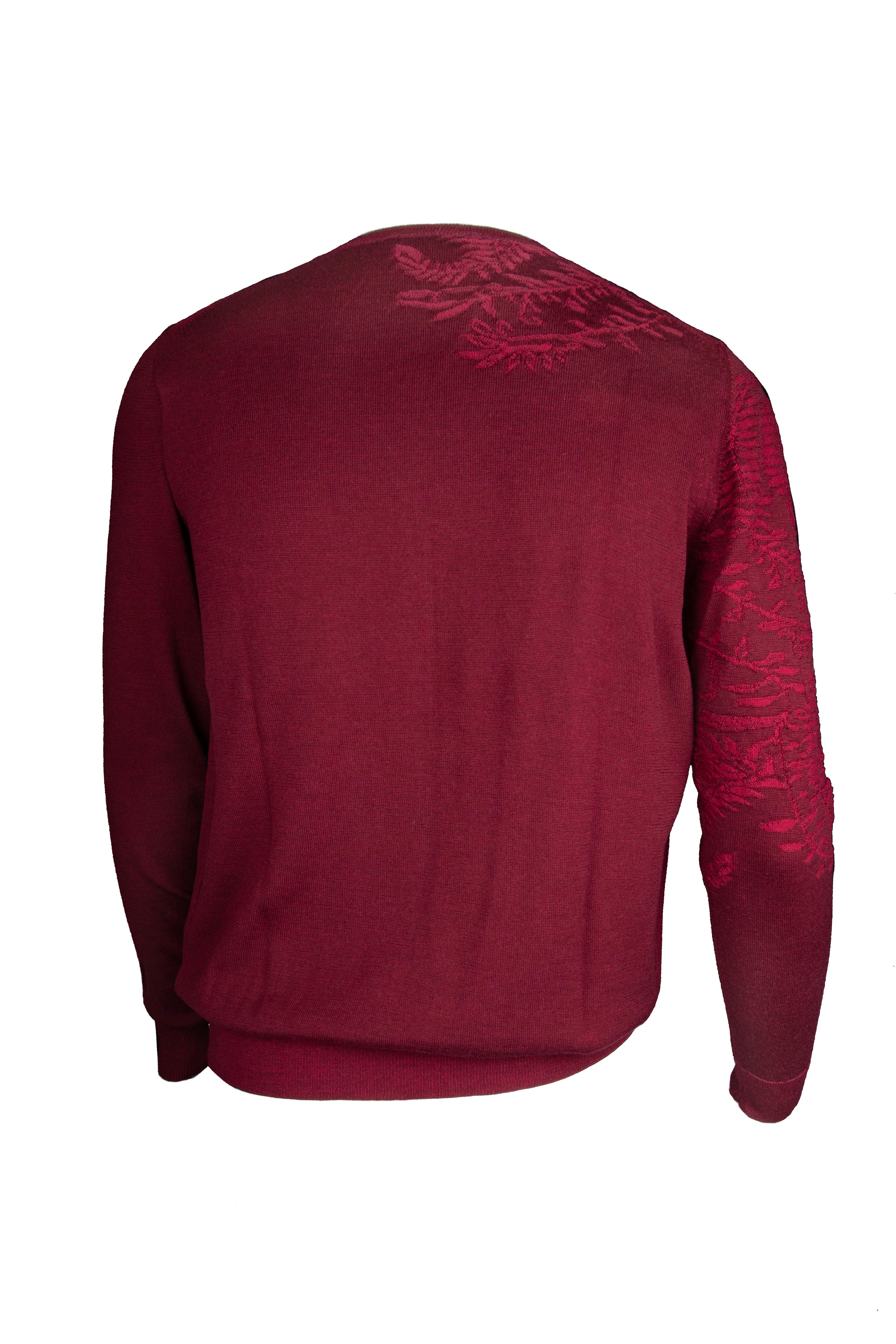Etro Mens Burgundy Jacquard Thin Wool Sweater

This mens Etro sweater features a rich Burgundy jacquard pattern, a round neck, long sleeves, and thin wool material. Its lightweight fabric makes it a perfect choice for a spring night out. Brand new