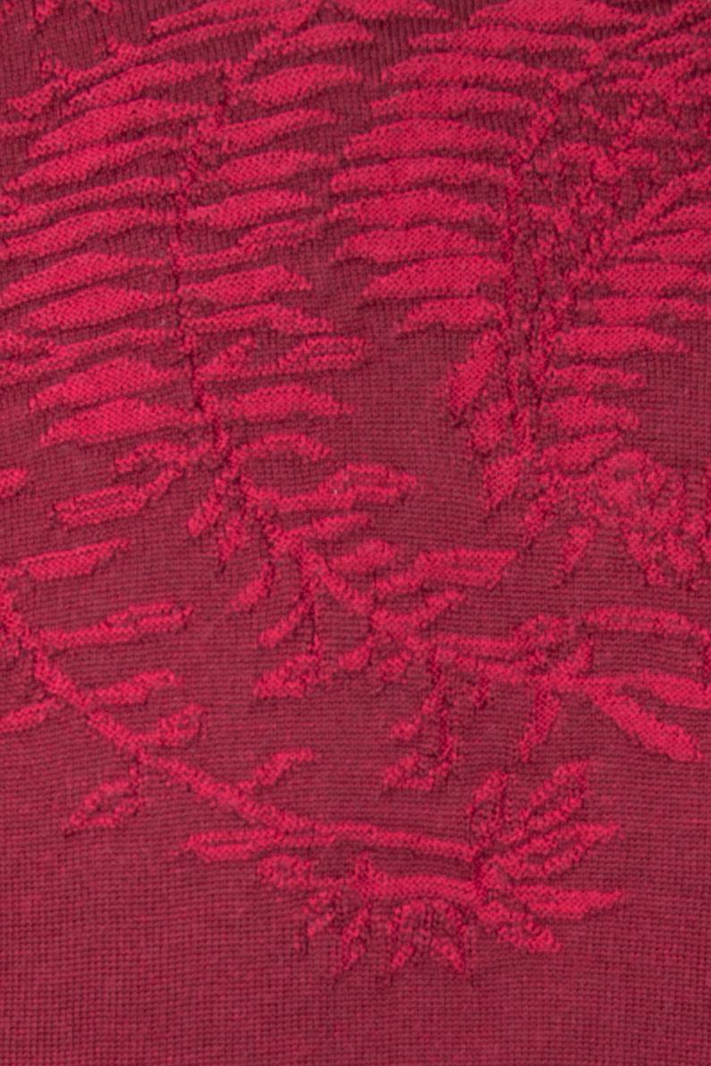 Red Etro Mens Burgundy Jacquard Thin Wool Sweater Size Medium