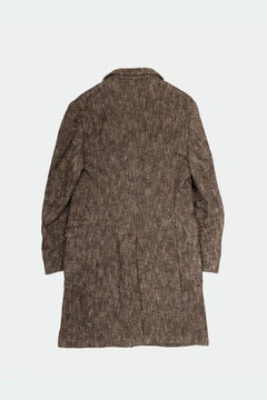 Etro Men's Herringbone Long Coat Wool Cotton Cashmere Blend IT52 L XL