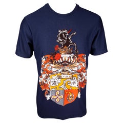 Etro Mens Navy Blue Jersey Cotton Unicorn T-Shirt Size Medium
