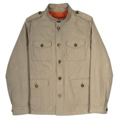Etro Men's Safari-Style Jacket Light Brown XL Cotton Blend