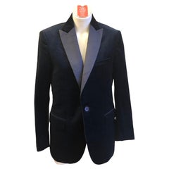 ETRO Men's "Tuxedo" Blue Velvet Jacket 48 ITL