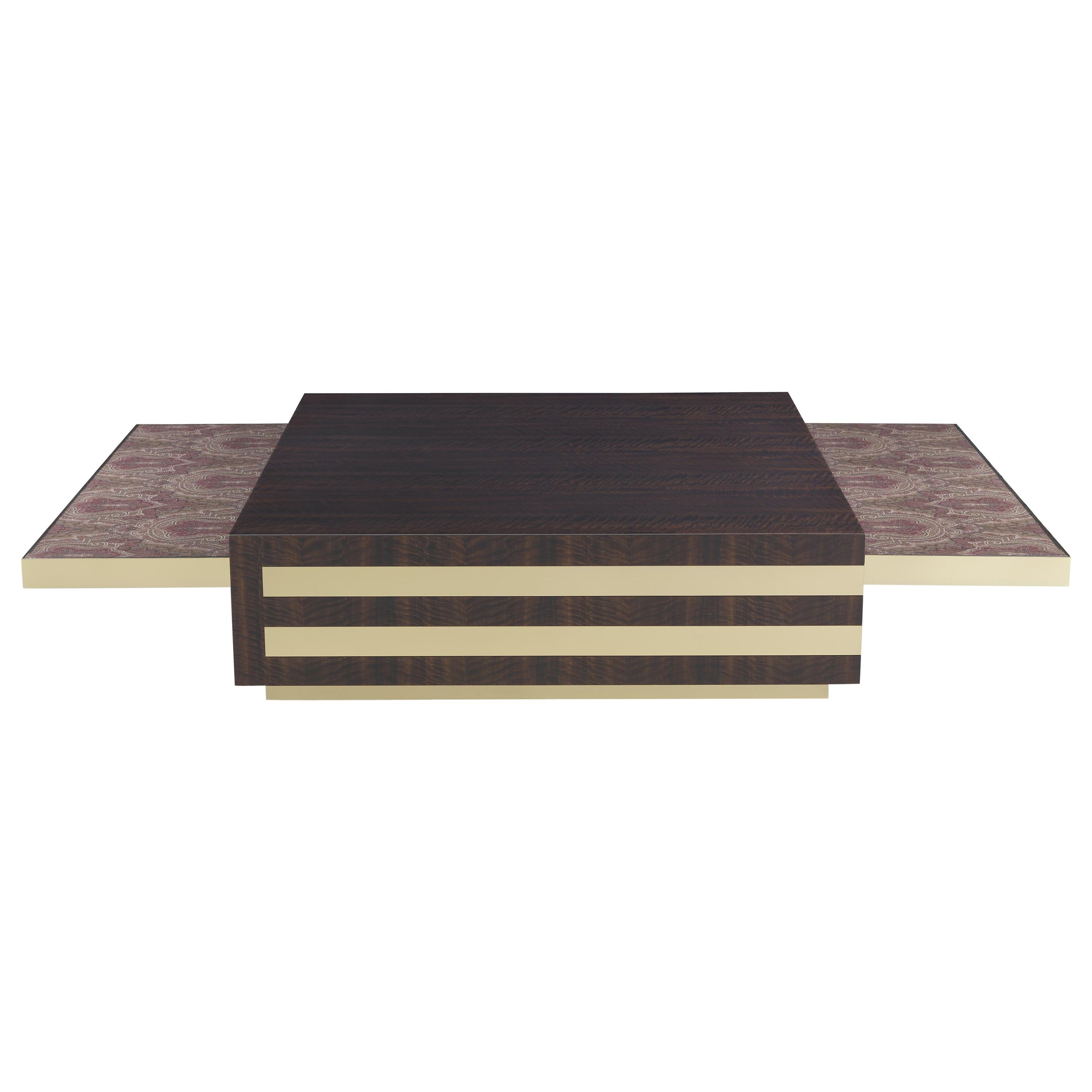 Table centrale Meret du 21e siècle en bois et cachemire foncé par Etro Home Interiors en vente