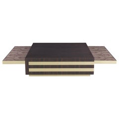 Table centrale Meret du 21e siècle en bois et cachemire foncé par Etro Home Interiors