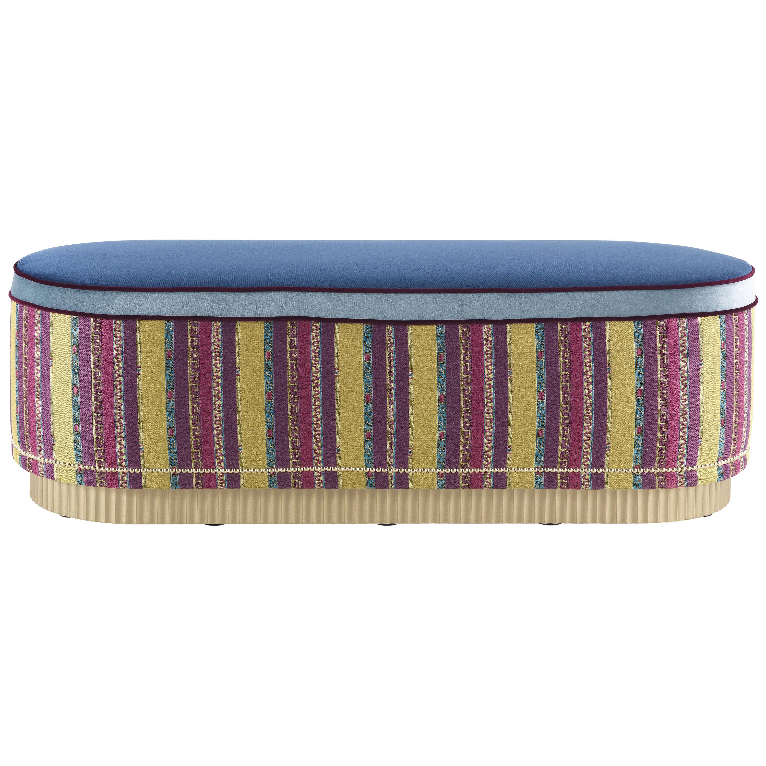 21st Century Meriam Long Pouf in Fabric by Etro Home Interiors For Sale