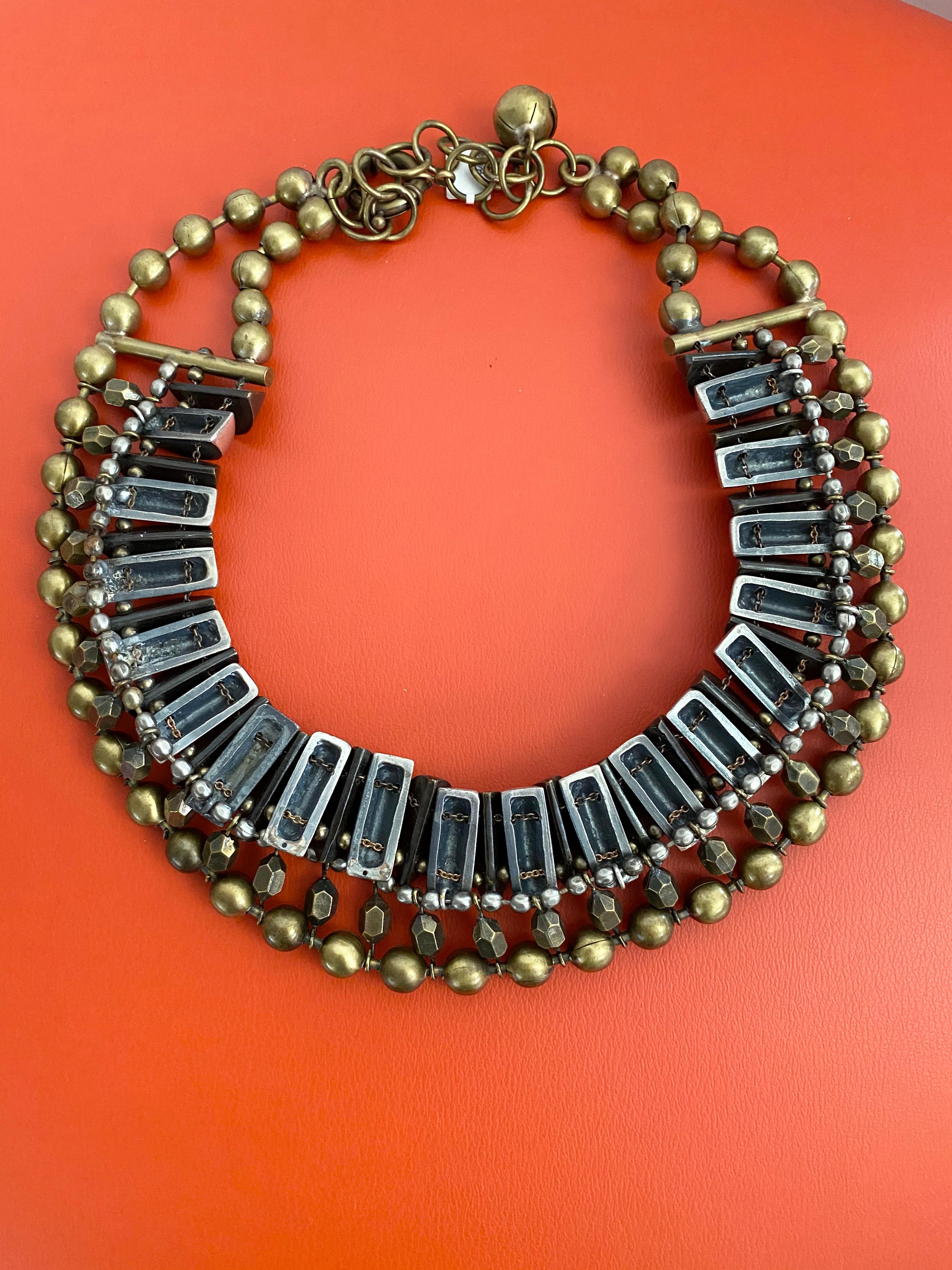 ETRO Metal Bib Nekclace In Good Condition In Beverly Hills, CA