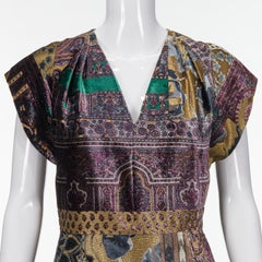Etro Milano Jewel-Tone Metallic Velvet Cocktail Dress, Italy, Early 2000s