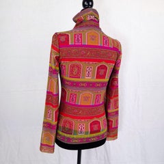 Etro Milano mesh jersey with print on vintage 2000s pink tones