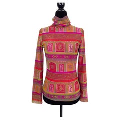 Etro Milano mesh jersey with print on vintage 2000s pink tones
