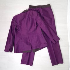Etro Milano purple shantung silk pantsuit