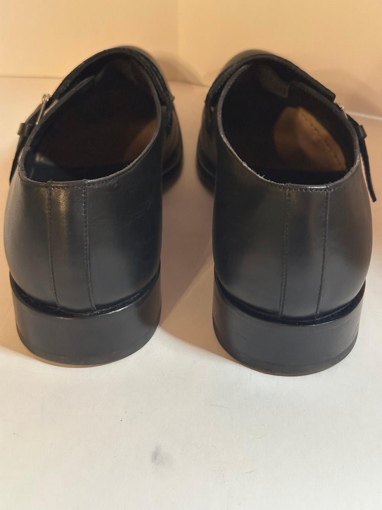 Etro Monk Strap Glossed Black Leather Shoes size IT 44  display picture 3