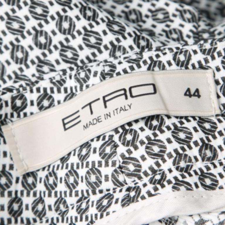 Grigio Etro Pantaloni cropped monocromatici in jacquard M. in vendita