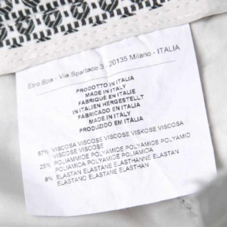 Etro Pantaloni cropped monocromatici in jacquard M. In condizioni buone in vendita a Dubai, Al Qouz 2