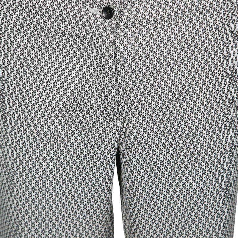 Women's Etro Monochrome Jacquard Cropped Pants M For Sale