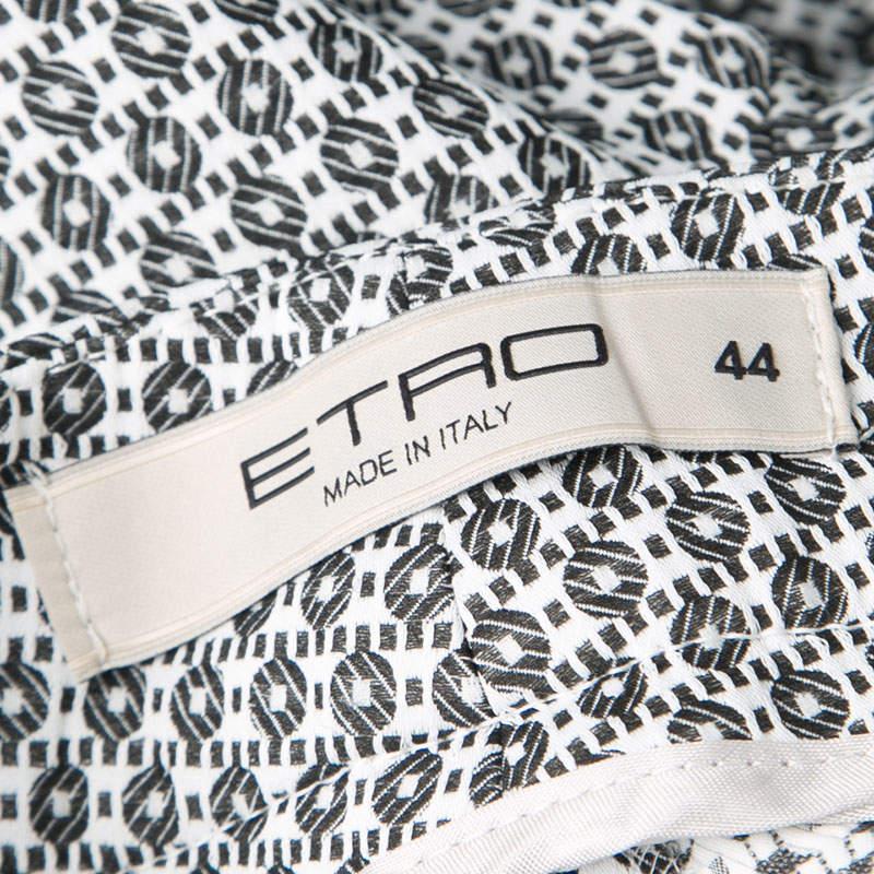 Etro Monochrome Jacquard Cropped Pants M For Sale 1