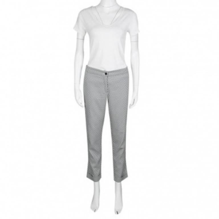 Etro Pantaloni cropped monocromatici in jacquard M. in vendita 2