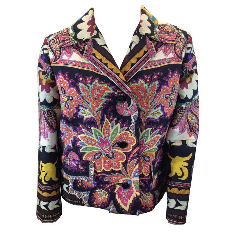 Etro Multi-Color Print Jacket NWT For Sale at 1stDibs