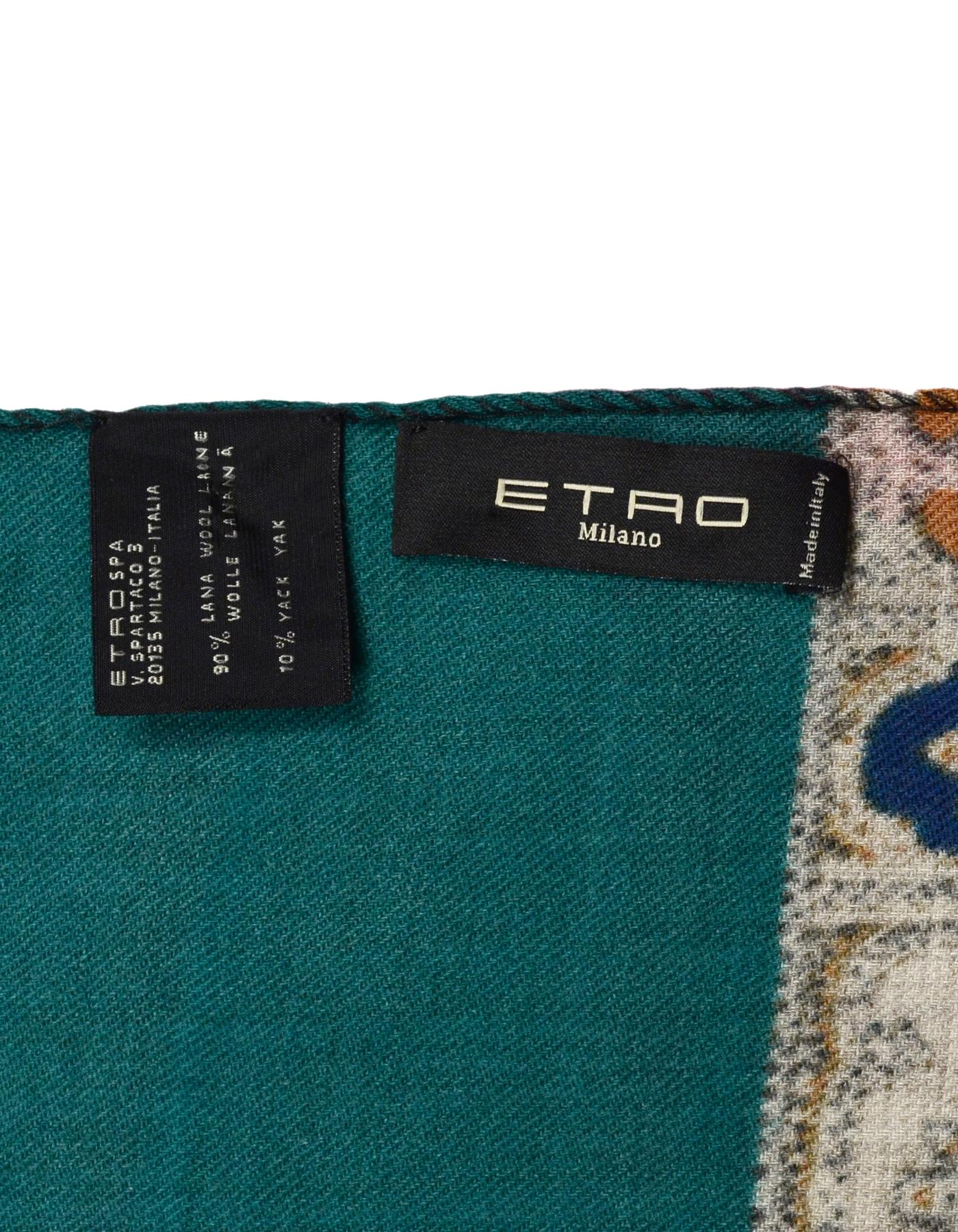 Women's Etro Multi-Color Wool/Yak Printed Scarf